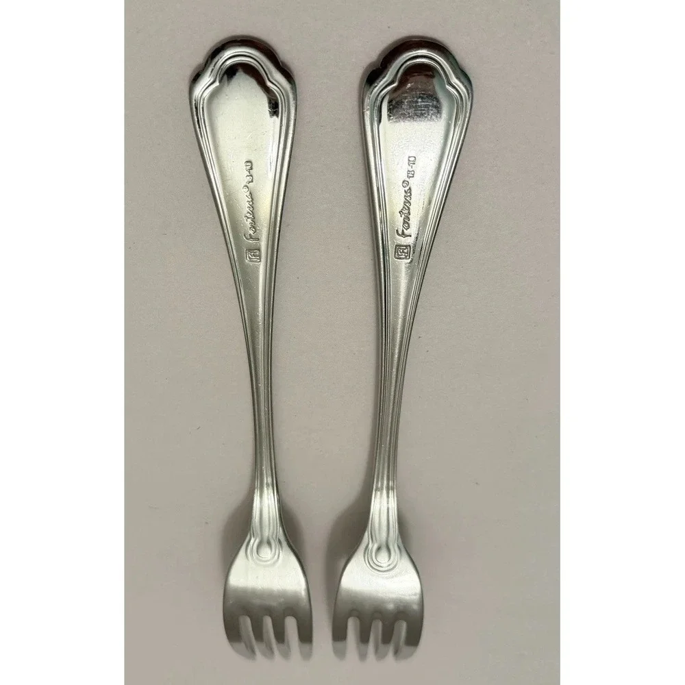 Fortessa Medici Stainless Flatware Dinner Forks 18/10 Fluted Scroll 8